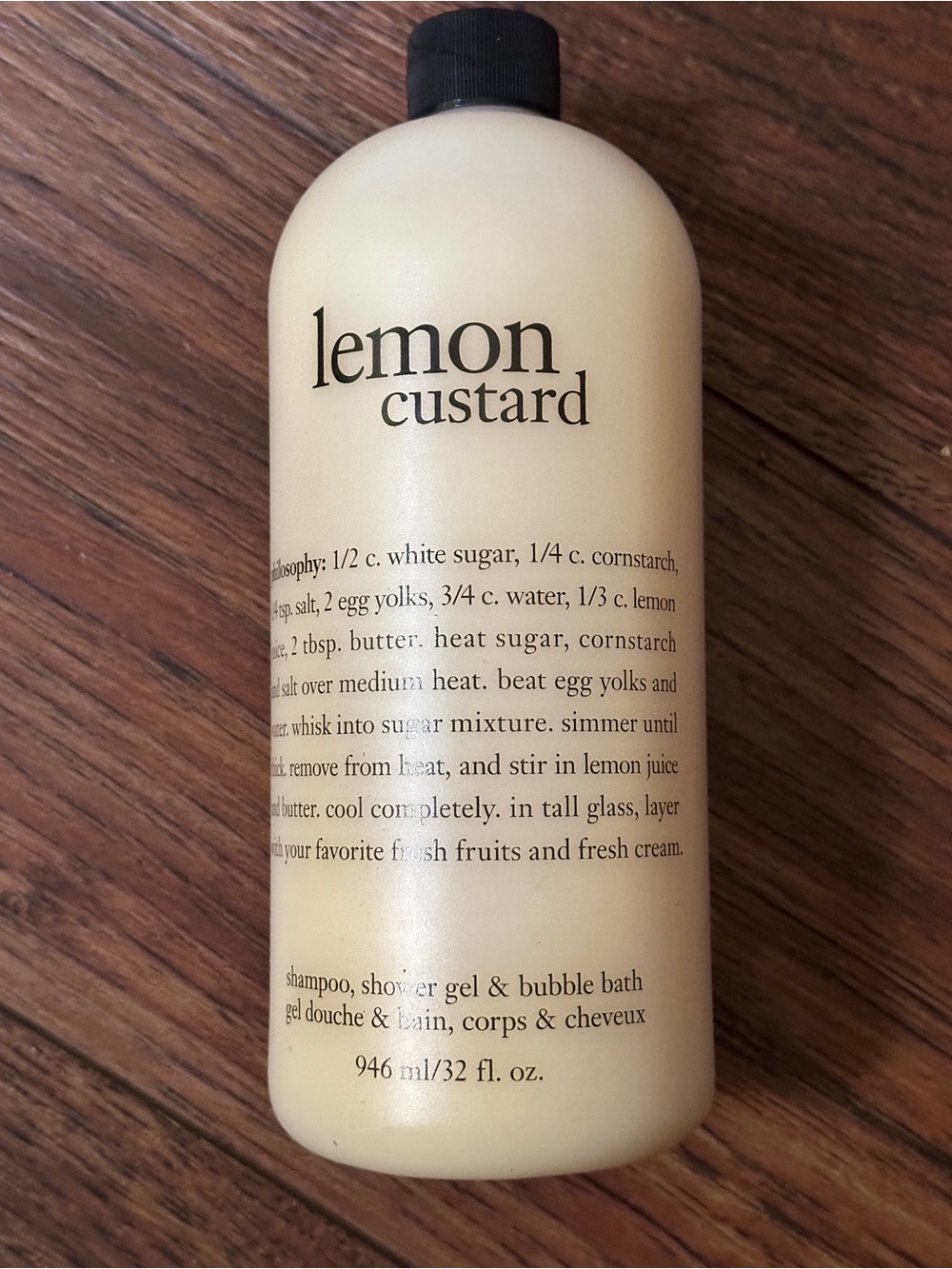 NEW Philosophy Lemon Custard Shampoo Shower Gel Bubble Bath 32 oz READ DESC